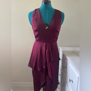 Style Stalker Open Back Dress (Wine, Medium)